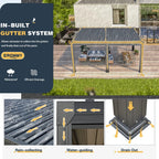 EROMMY 12x16 Pergola with Waterproof Roof Panels – Grey