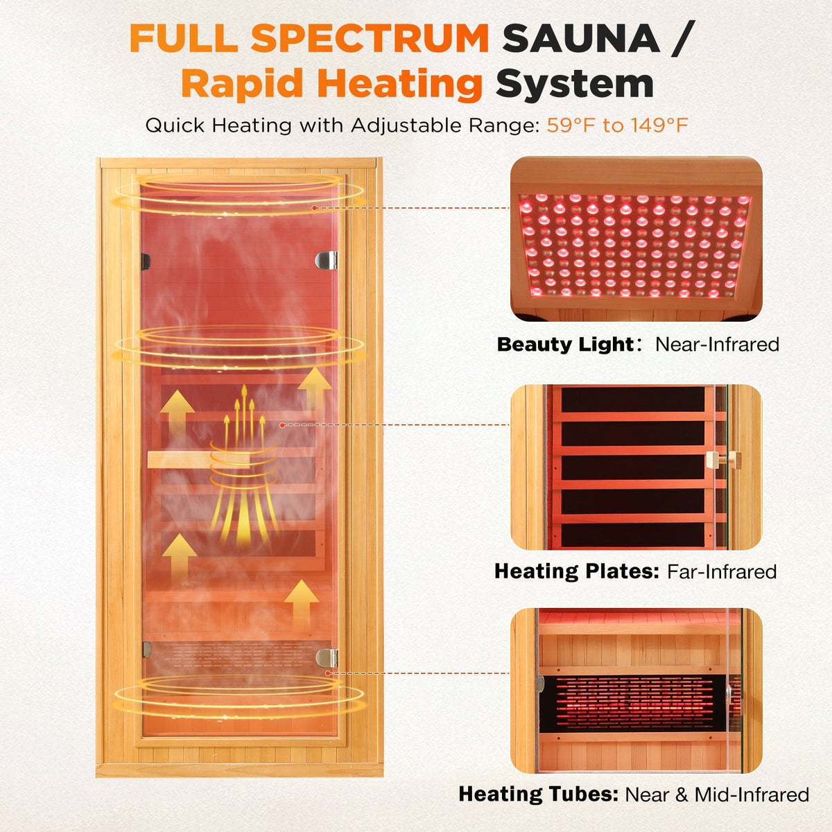 EROMMY 1 Person Infrared Sauna with Beauty Lamp