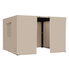 12FT X 12FT Pergola Winter Cover,  All-Season Pergola Accessory, Outdoor Pergola Cover with Sidewalls and Mesh Windows, Waterproof Enclosure for Weather Protection, Fits Most Pergola Sizes, Beige