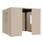 10FT X 10FT Pergola Winter Cover,  All-Season Pergola Accessory, Outdoor Pergola Cover with Sidewalls and Mesh Windows, Waterproof Enclosure for Weather Protection, Fits Most Pergola Sizes, Beige