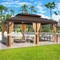EROMMY 12X18 Hardtop Grill Gazebo with Metal Roof
