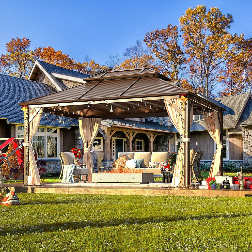 EROMMY 10X13 Small Gazebo with Netting for Backyard