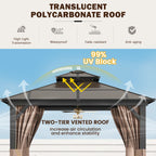 EROMMY 10X10 Gazebo with Polycarbonate Double Roof