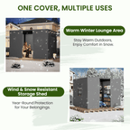 10FT X 12FT Pergola Winter Cover,  All-Season Pergola Accessory, Outdoor Pergola Cover with Sidewalls and Mesh Windows, Waterproof Enclosure for Weather Protection, Fits Most Pergola Sizes
