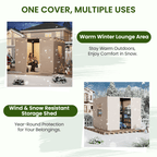 10FT X 10FT Pergola Winter Cover,  All-Season Pergola Accessory, Outdoor Pergola Cover with Sidewalls and Mesh Windows, Waterproof Enclosure for Weather Protection, Fits Most Pergola Sizes, Beige