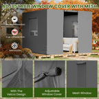 10FT X 12FT Pergola Winter Cover,  All-Season Pergola Accessory, Outdoor Pergola Cover with Sidewalls and Mesh Windows, Waterproof Enclosure for Weather Protection, Fits Most Pergola Sizes
