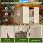 10FT X 10FT Pergola Winter Cover,  All-Season Pergola Accessory, Outdoor Pergola Cover with Sidewalls and Mesh Windows, Waterproof Enclosure for Weather Protection, Fits Most Pergola Sizes, Beige