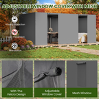 10FT X 20FT Pergola Winter Cover,  All-Season Pergola Accessory, Outdoor Pergola Cover with Sidewalls and Mesh Windows, Waterproof Enclosure for Weather Protection, Fits Most Pergola Size, Gray