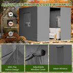 12FT X 12FT Pergola Winter Cover,  All-Season Pergola Accessory, Outdoor Pergola Cover with Sidewalls and Mesh Windows, Waterproof Enclosure for Weather Protection, Fits Most Pergola Sizes