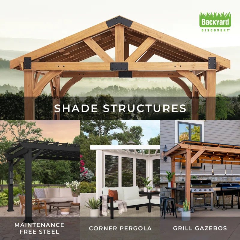 Arlington 12 Ft. W X 10 Ft. D Solid Wood Patio Gazebo