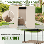 10FT X 10FT Pergola Winter Cover,  All-Season Pergola Accessory, Outdoor Pergola Cover with Sidewalls and Mesh Windows, Waterproof Enclosure for Weather Protection, Fits Most Pergola Sizes, Beige
