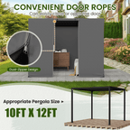 10FT X 12FT Pergola Winter Cover,  All-Season Pergola Accessory, Outdoor Pergola Cover with Sidewalls and Mesh Windows, Waterproof Enclosure for Weather Protection, Fits Most Pergola Sizes