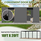 10FT X 20FT Pergola Winter Cover,  All-Season Pergola Accessory, Outdoor Pergola Cover with Sidewalls and Mesh Windows, Waterproof Enclosure for Weather Protection, Fits Most Pergola Size, Gray