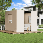 10FT X 10FT Pergola Winter Cover,  All-Season Pergola Accessory, Outdoor Pergola Cover with Sidewalls and Mesh Windows, Waterproof Enclosure for Weather Protection, Fits Most Pergola Sizes, Beige