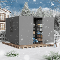 12FT X 12FT Pergola Winter Cover,  All-Season Pergola Accessory, Outdoor Pergola Cover with Sidewalls and Mesh Windows, Waterproof Enclosure for Weather Protection, Fits Most Pergola Sizes