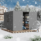 12FT X 12FT Pergola Winter Cover,  All-Season Pergola Accessory, Outdoor Pergola Cover with Sidewalls and Mesh Windows, Waterproof Enclosure for Weather Protection, Fits Most Pergola Sizes