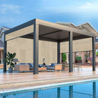 EROMMY 12x16 Pergola with Waterproof Roof Panels – Grey