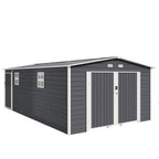 EROMMY 14x24 FT Heavy Duty Carport - Galvanized Steel Frame Car Shelter with Reinforced Base, Enclosed Storage Shed for Cars & Trucks, Grey