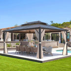 EROMMY 10X13 Gazebo with Polycarbonate Double Roof
