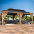 EROMMY 12X20 Hardtop Gazebo with Canopy for Poolside and Outdoor