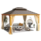 EROMMY 12x14 Hardtop Steel Gazebo with Easy Installation