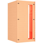 EROMMY 2-Person Indoor Infrared Sauna for Home, Far Infrared Sauna with Red Light Therapy, Chromotherapy Lighting, 6 Carbon Heaters & Bluetooth Speaker, Natural Wood