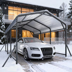 EROMMY 10' x 15' Outdoor Steel Carport with Galvanized Steel Frame and Roof
