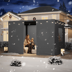10FT X 12FT Pergola Winter Cover,  All-Season Pergola Accessory, Outdoor Pergola Cover with Sidewalls and Mesh Windows, Waterproof Enclosure for Weather Protection, Fits Most Pergola Sizes