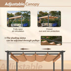 Stylish 10′ x 13′ Aluminum Patio Pergola with Retractable Canopy – Perfect Backyard Shade Shelter for Outdoor Parties
