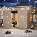 12FT X 12FT Pergola Winter Cover,  All-Season Pergola Accessory, Outdoor Pergola Cover with Sidewalls and Mesh Windows, Waterproof Enclosure for Weather Protection, Fits Most Pergola Sizes, Beige