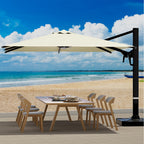 EROMMY 10 x 10 Outdoor Square Offset Umbrella with Sturdy Frame, Base Excluded - Yellow