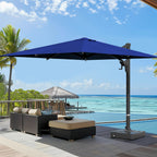 EROMMY 10 × 13 Cantilever Patio Umbrella, Base Excluded – Navy
