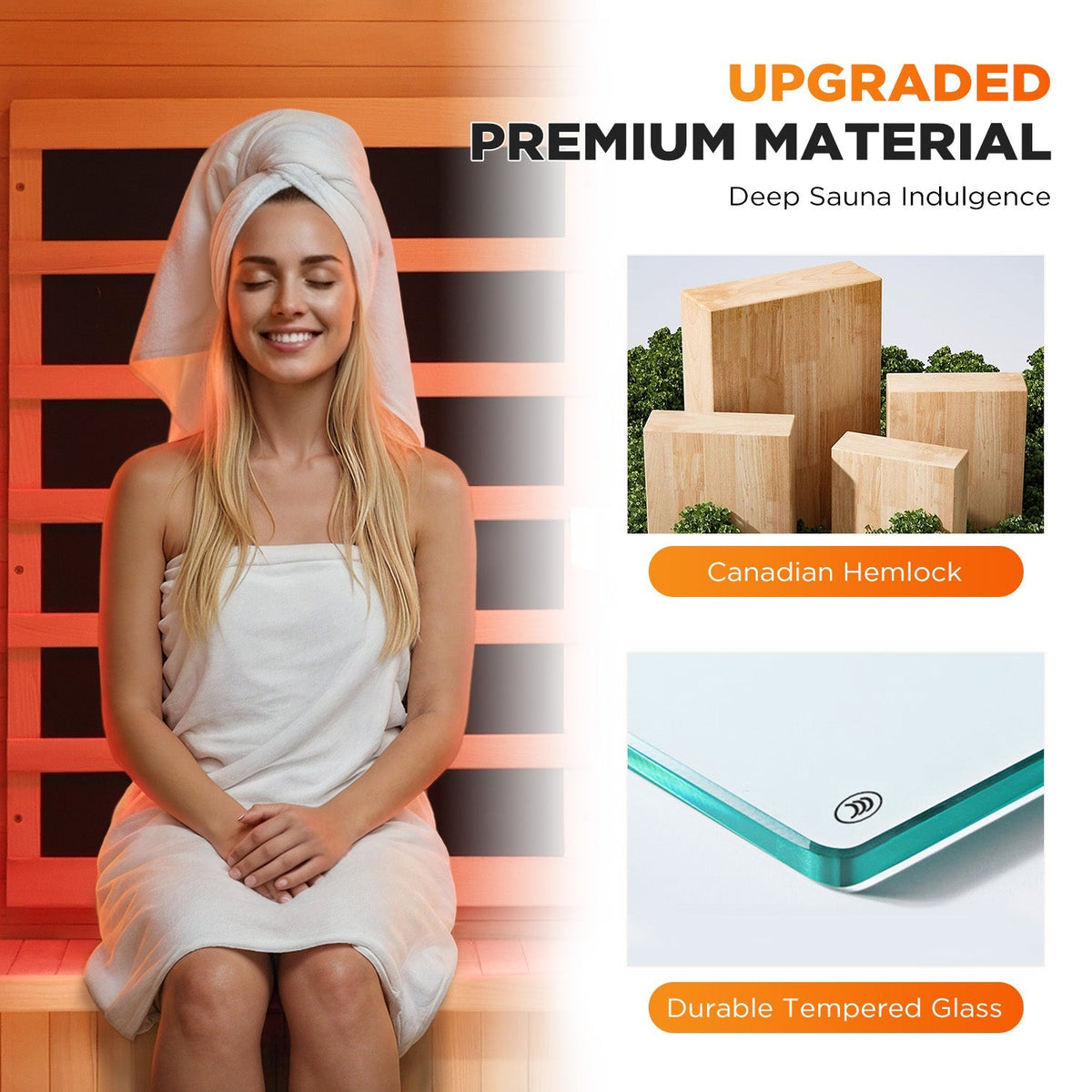 EROMMY 2 Person Infrared Sauna with Therapeutic Lighting
