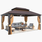 EROMMY 12X16 Hardtop Gazebo with Netting for Outdoor