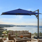 EROMMY 10 × 13 Cantilever Patio Umbrella, Base Excluded – Navy