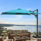 EROMMY 10 x 13 Outdoor Large Offset Umbrella, Base Excluded - Blue