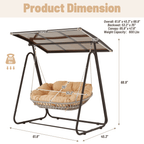 EROMMY 2-Seat Patio Swing Chair with Adjustable Canopy, Beige
