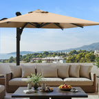 EROMMY 10 x 10 Rectangular Umbrella with Sturdy Frame, Base Excluded - Brown