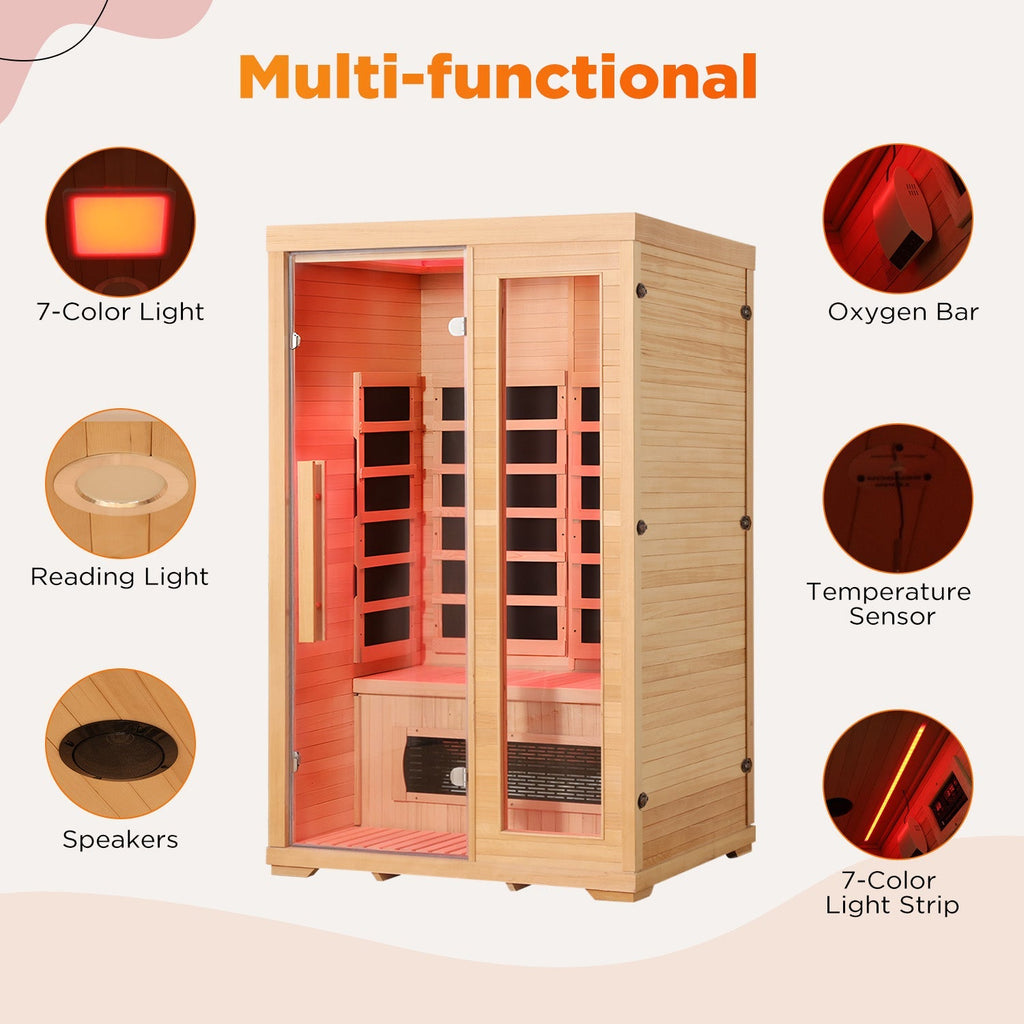 EROMMY 2 Person Infrared Sauna with Therapeutic Lighting