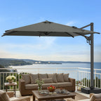 EROMMY 10 x 13 Outdoor Large Offset Umbrella, Base Excluded - Gray