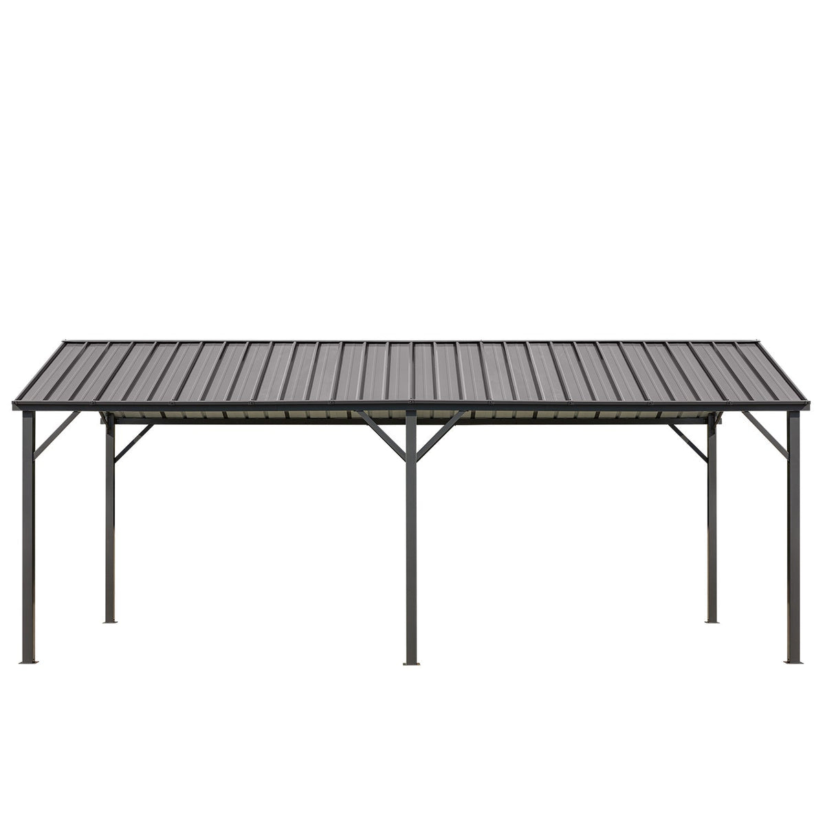 EROMMY 10X20 Metal Carport with Galvanized Roof