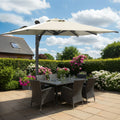EROMMY 10 x 13 Outdoor Large Offset Umbrella, Base Excluded - Yellow