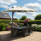 EROMMY 10 x 13 Outdoor Large Offset Umbrella, Base Excluded - Yellow