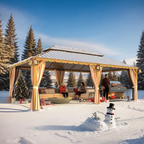 EROMMY 14X22 Hardtop Grill Gazebo with Netting and Sides
