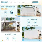 EROMMY 10x12 Outdoor Aluminum Pergola with Louvered Roof – White