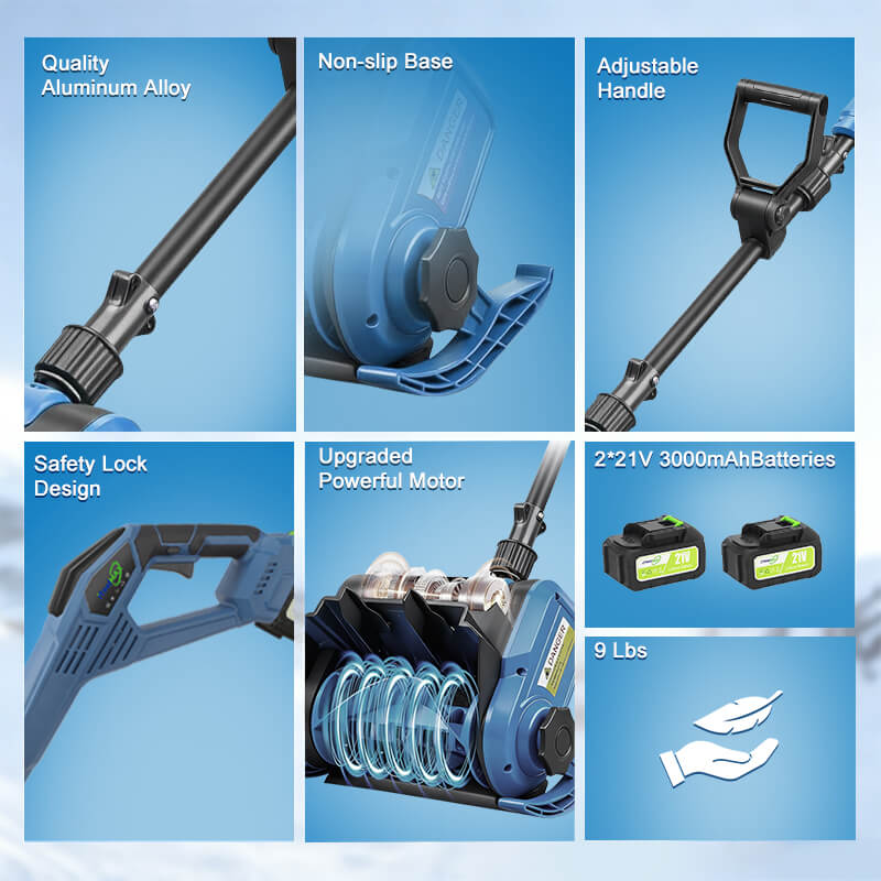 12 inches Cordless Snow Shovel with 2 Batteries