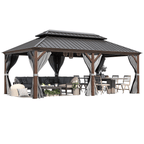 EROMMY 12' X 20' All Weather Gazebo with Sides and Hardtop