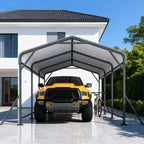 EROMMY 10' x 15' Outdoor Steel Carport with Galvanized Steel Frame and Roof