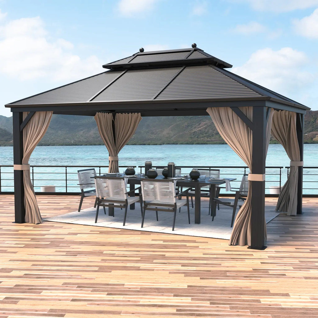 EROMMY 10X13 Small Gazebo with Netting for Backyard