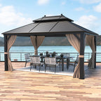 EROMMY 10X13 Small Gazebo with Netting for Backyard